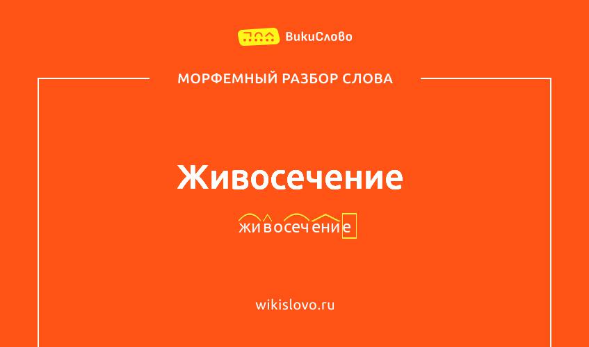 Морфемный разбор слова живосечение