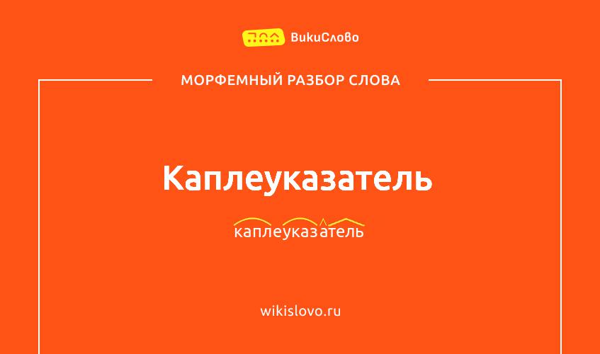Морфемный разбор слова каплеуказатель