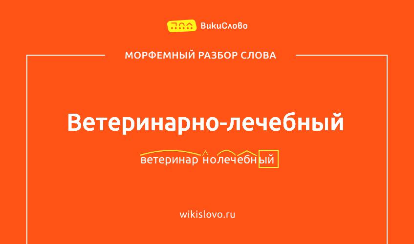 Морфемный разбор слова ветеринарно-лечебный