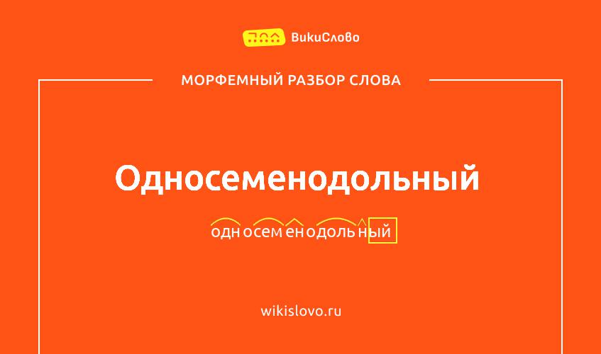 Морфемный разбор слова односеменодольный