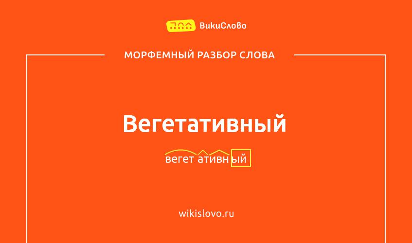 Морфемный разбор слова вегетативный