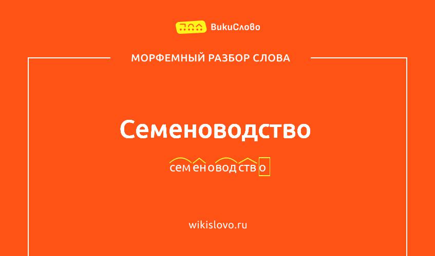 Морфемный разбор слова семеноводство