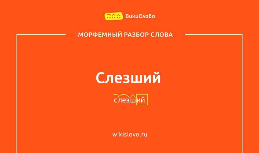 Морфемный разбор слова слезший