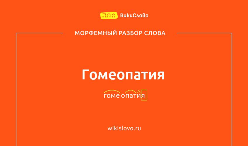 Морфемный разбор слова гомеопатия