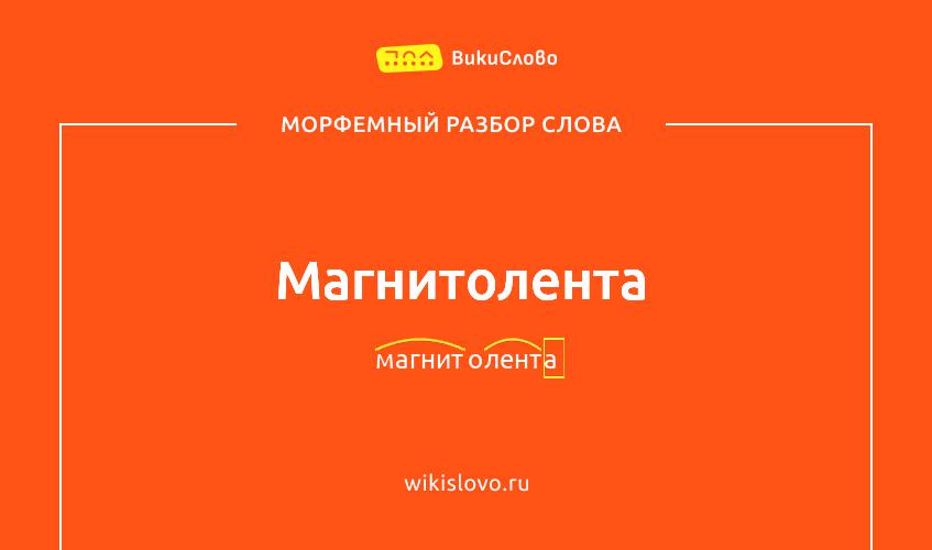 Морфемный разбор слова магнитолента