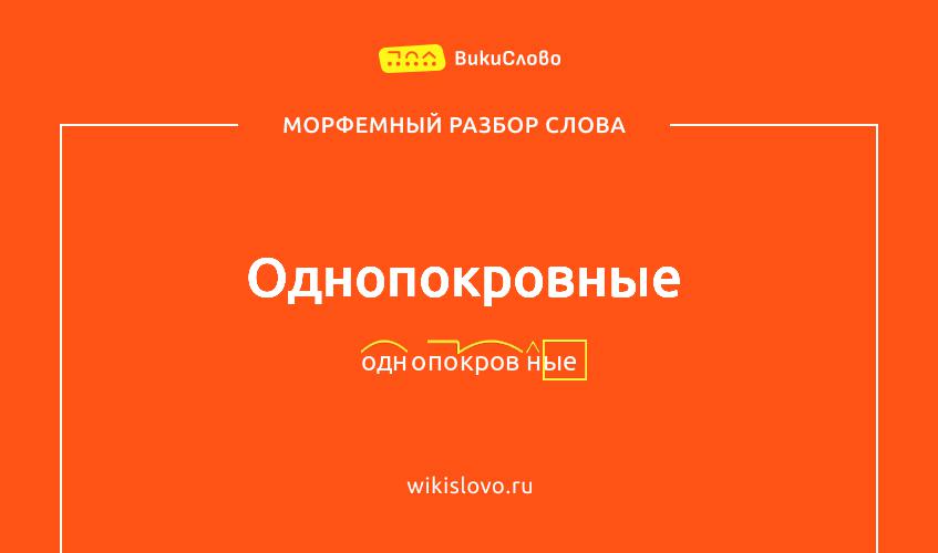 Морфемный разбор слова однопокровные
