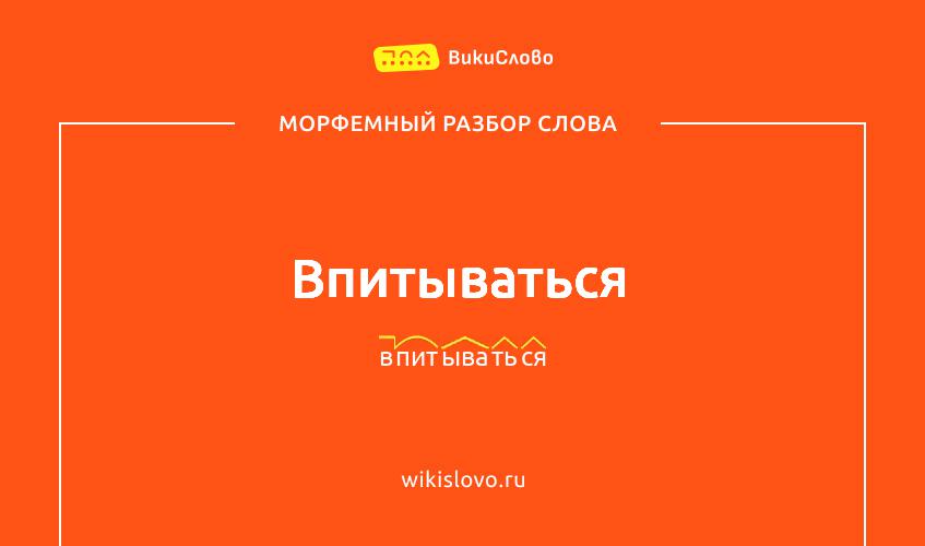 Морфемный разбор слова впитываться