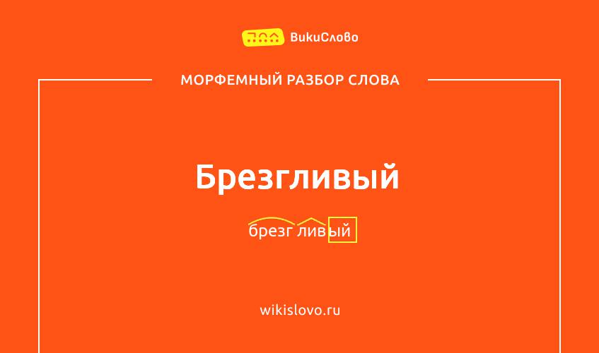 Морфемный разбор слова брезгливый