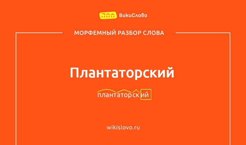 Морфемный разбор слова плантаторский