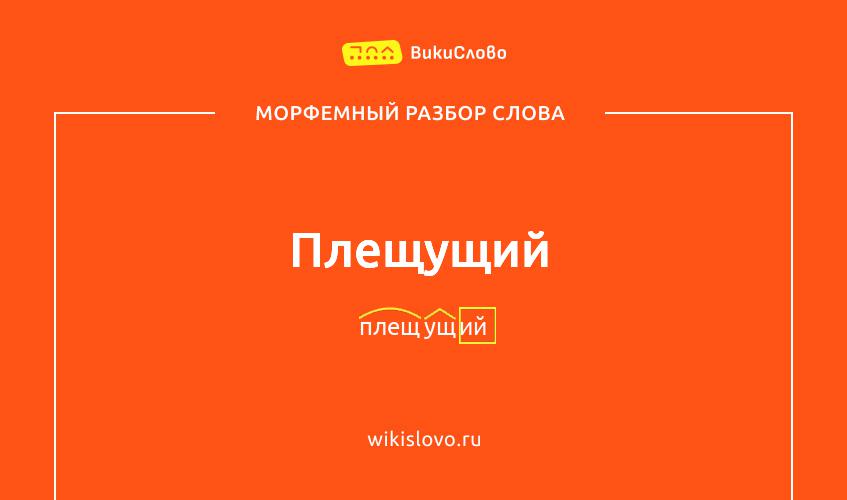 Морфемный разбор слова плещущий
