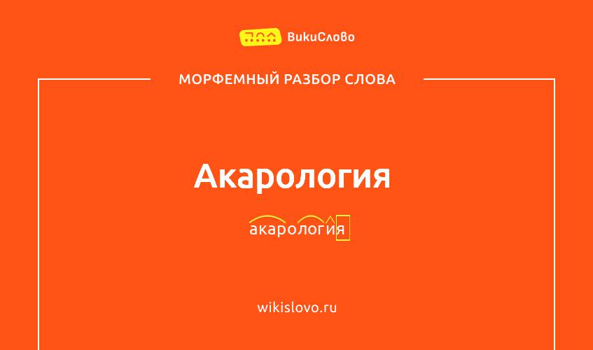 Морфемный разбор слова акарология