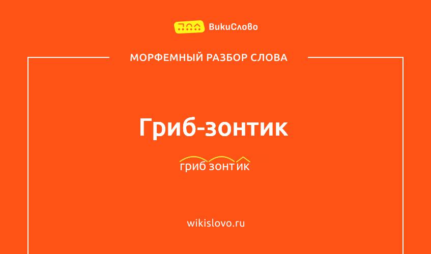 Морфемный разбор слова гриб-зонтик
