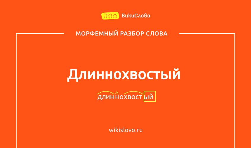 Морфемный разбор слова длиннохвостый