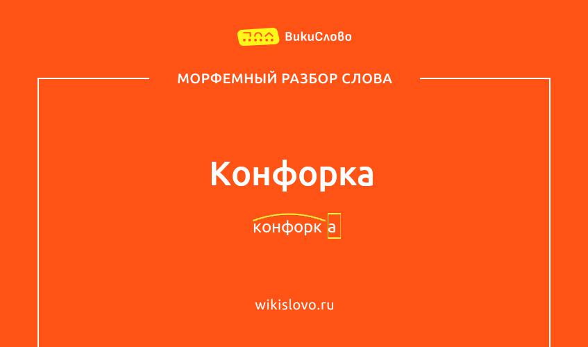Морфемный разбор слова конфорка