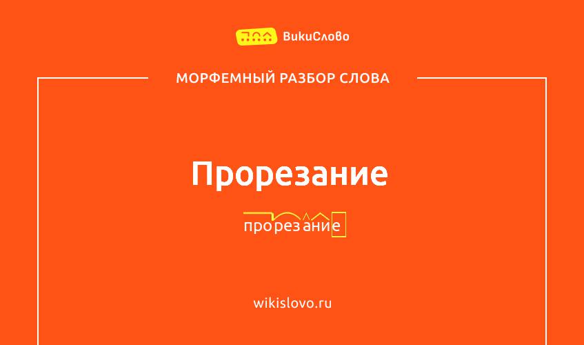 Морфемный разбор слова прорезание