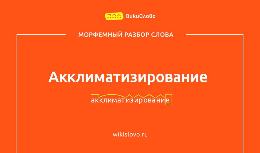 Морфемный разбор слова акклиматизирование