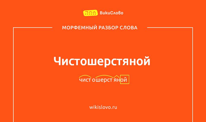 Морфемный разбор слова чистошерстяной