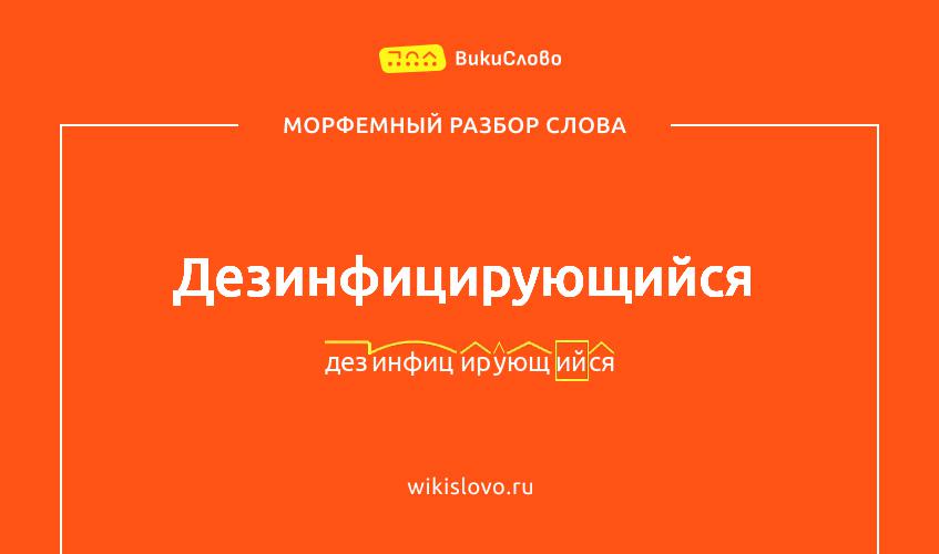 Морфемный разбор слова дезинфицирующийся