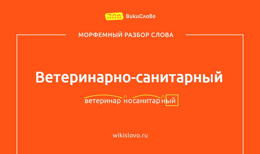 Морфемный разбор слова ветеринарно-санитарный