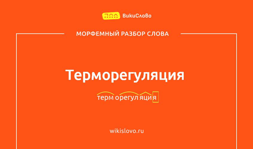 Морфемный разбор слова терморегуляция