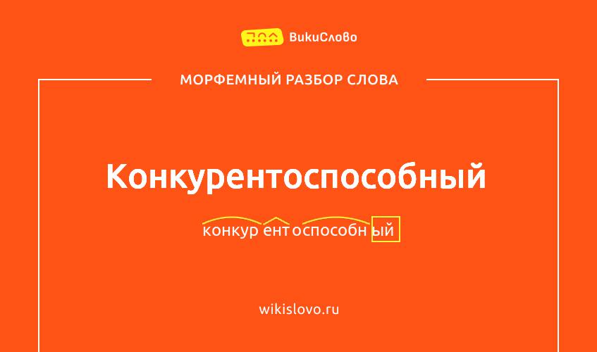 Морфемный разбор слова конкурентоспособный