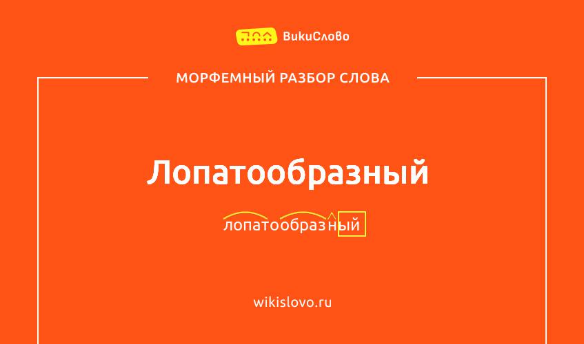Морфемный разбор слова лопатообразный