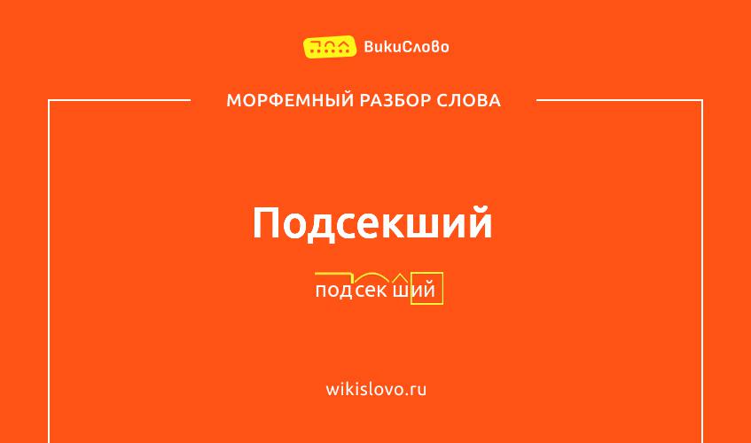 Морфемный разбор слова подсекший