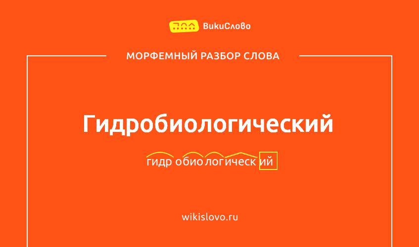 Морфемный разбор слова гидробиологический