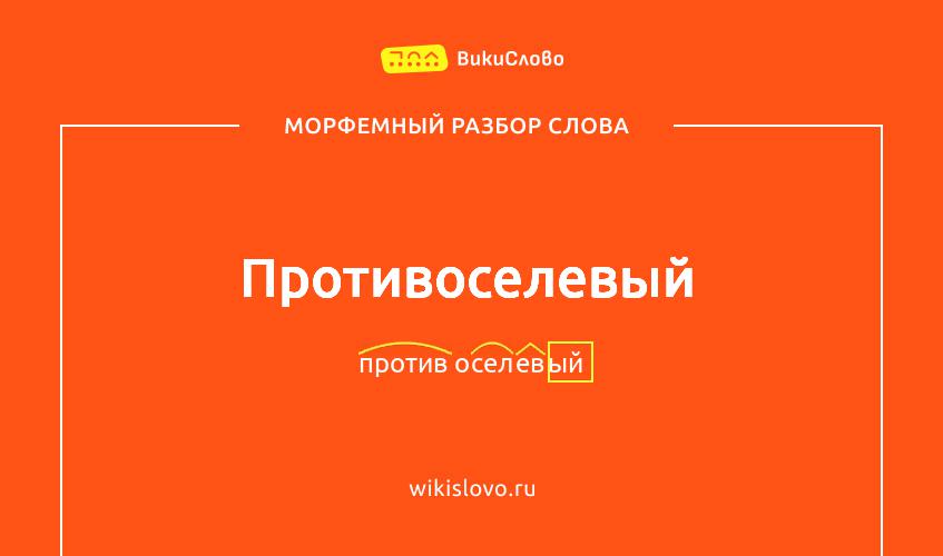 Морфемный разбор слова противоселевый