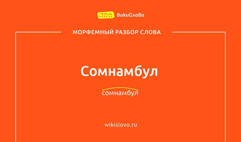 Морфемный разбор слова сомнамбул