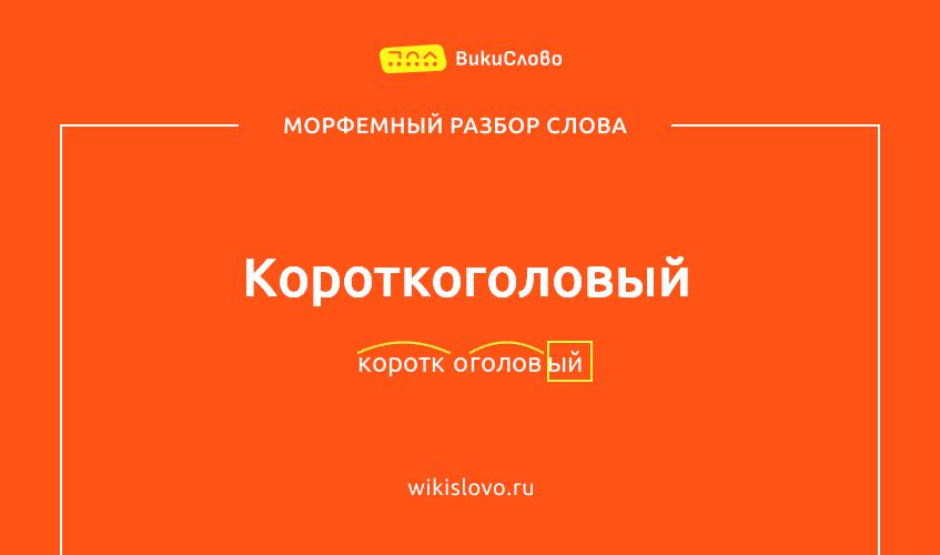 Морфемный разбор слова короткоголовый