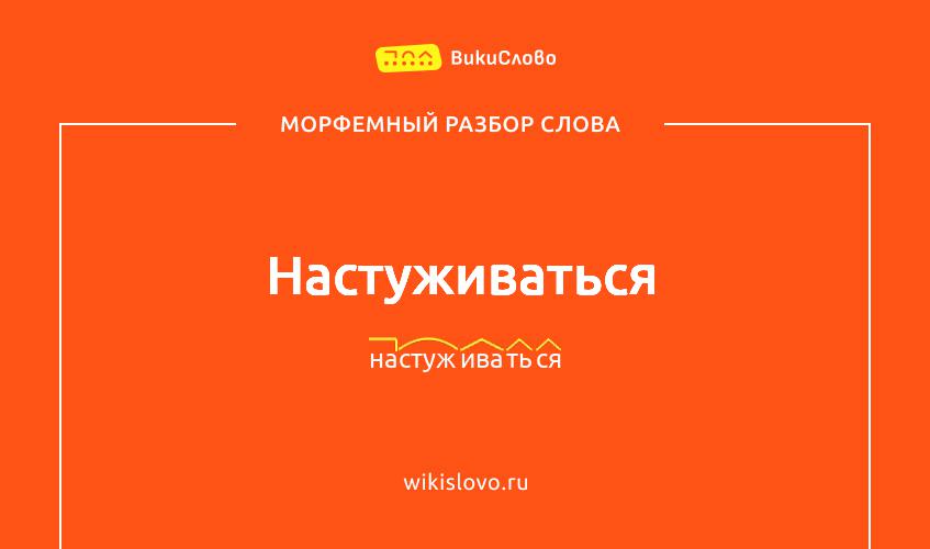 Морфемный разбор слова настуживаться