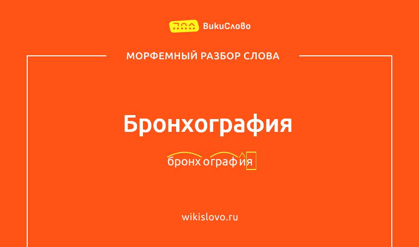 Морфемный разбор слова бронхография