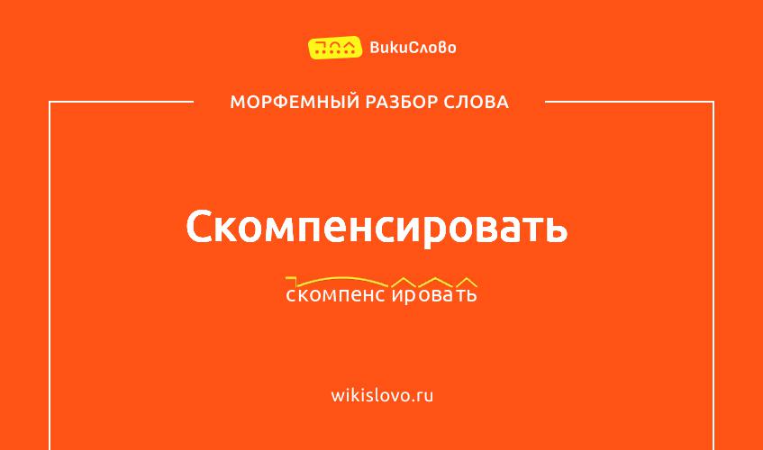 Морфемный разбор слова скомпенсировать