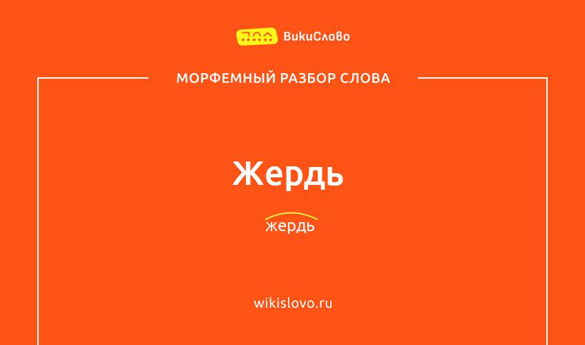 Морфемный разбор слова жердь