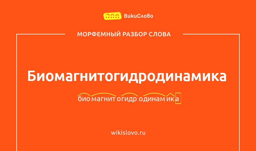 Морфемный разбор слова биомагнитогидродинамика