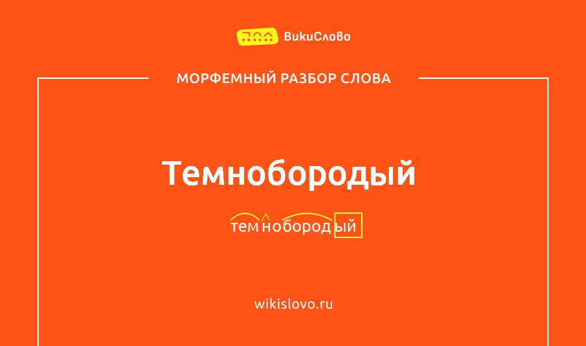 Морфемный разбор слова темнобородый