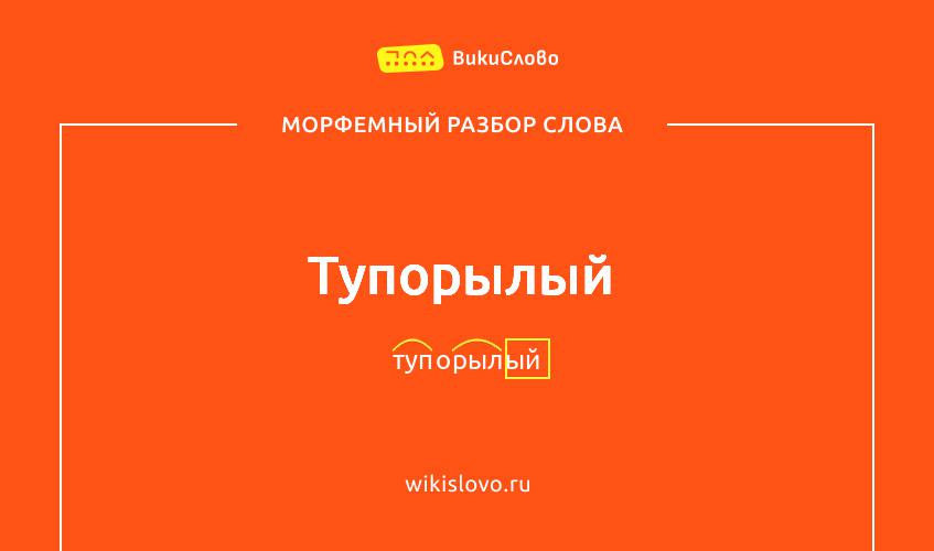 Морфемный разбор слова тупорылый