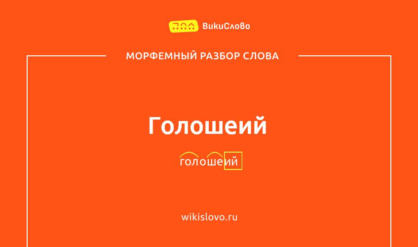 Морфемный разбор слова голошеий