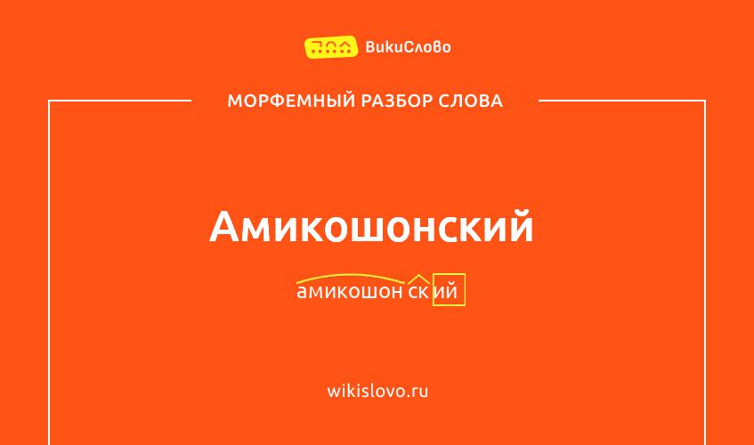 Морфемный разбор слова амикошонский