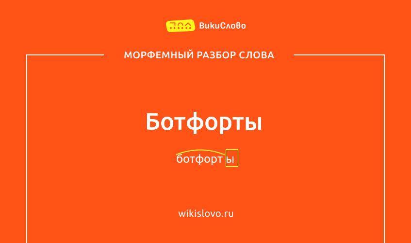Морфемный разбор слова ботфорты