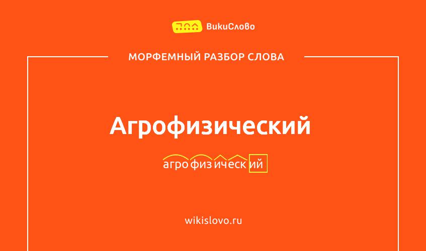 Морфемный разбор слова агрофизический