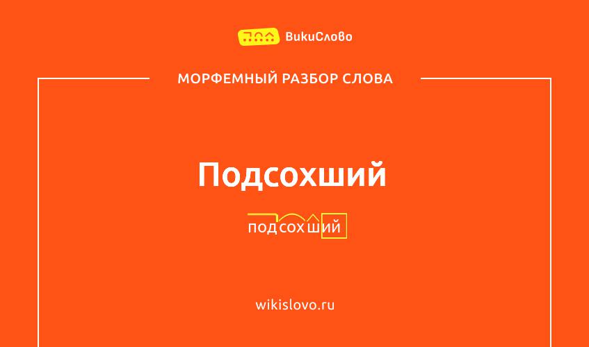 Морфемный разбор слова подсохший