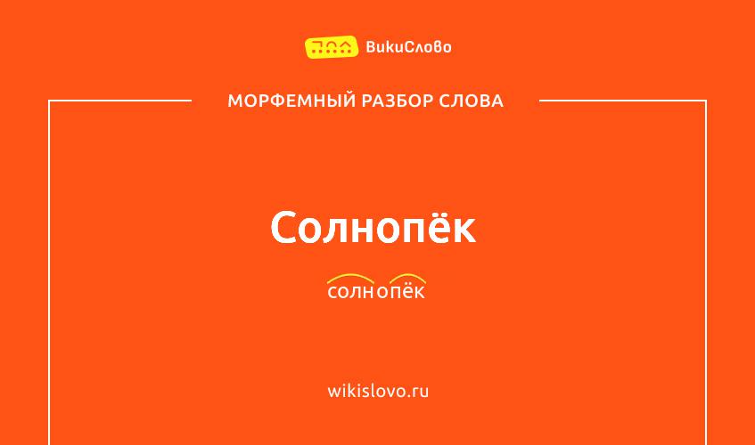 Морфемный разбор слова солнопёк