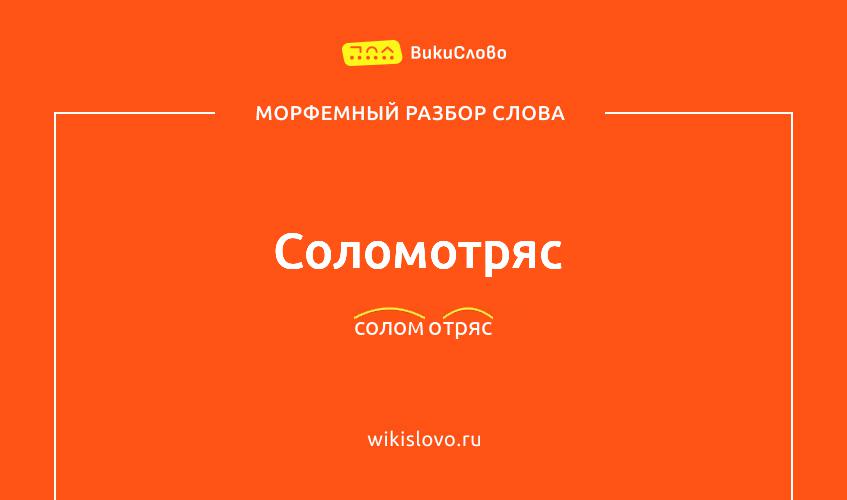 Морфемный разбор слова соломотряс