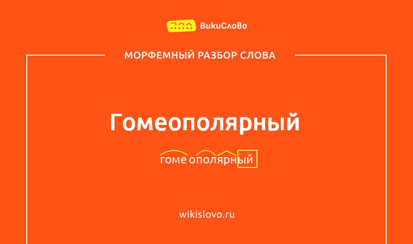 Морфемный разбор слова гомеополярный