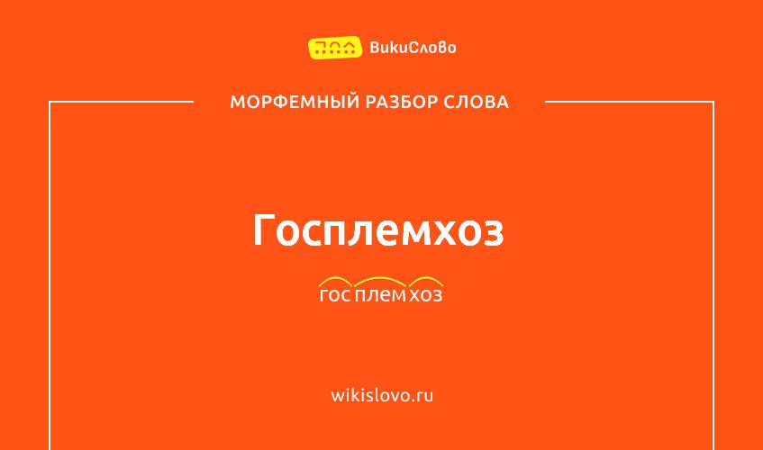 Морфемный разбор слова госплемхоз