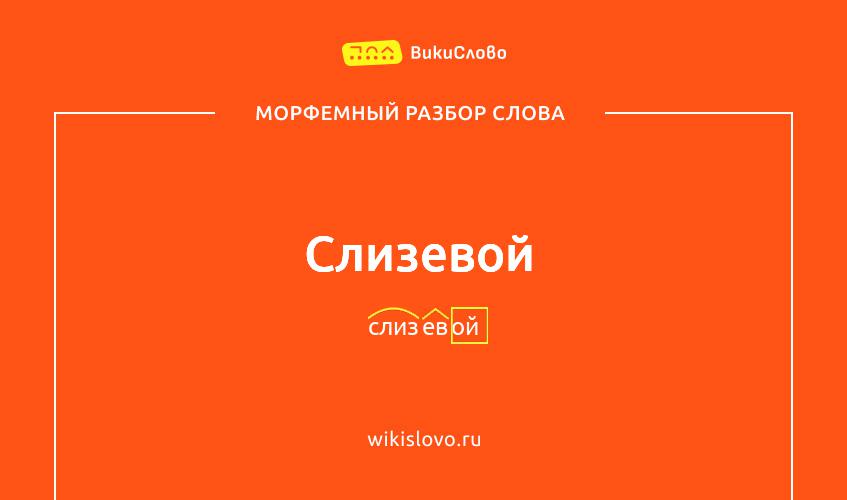 Морфемный разбор слова слизевой