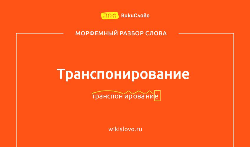 Морфемный разбор слова транспонирование