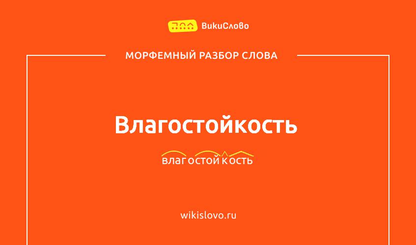 Морфемный разбор слова влагостойкость